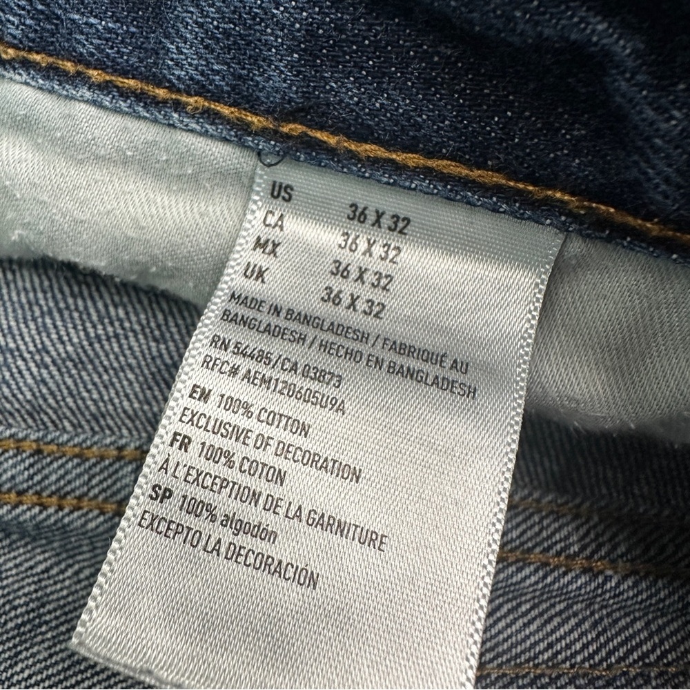 American Eagle Outfitters Men's Dark Blue Straight Jeans 36W X 32L - Picture 7 of 9